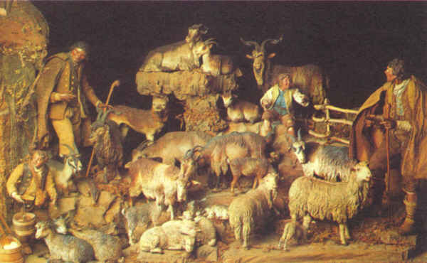 Pastori con pecore e capre